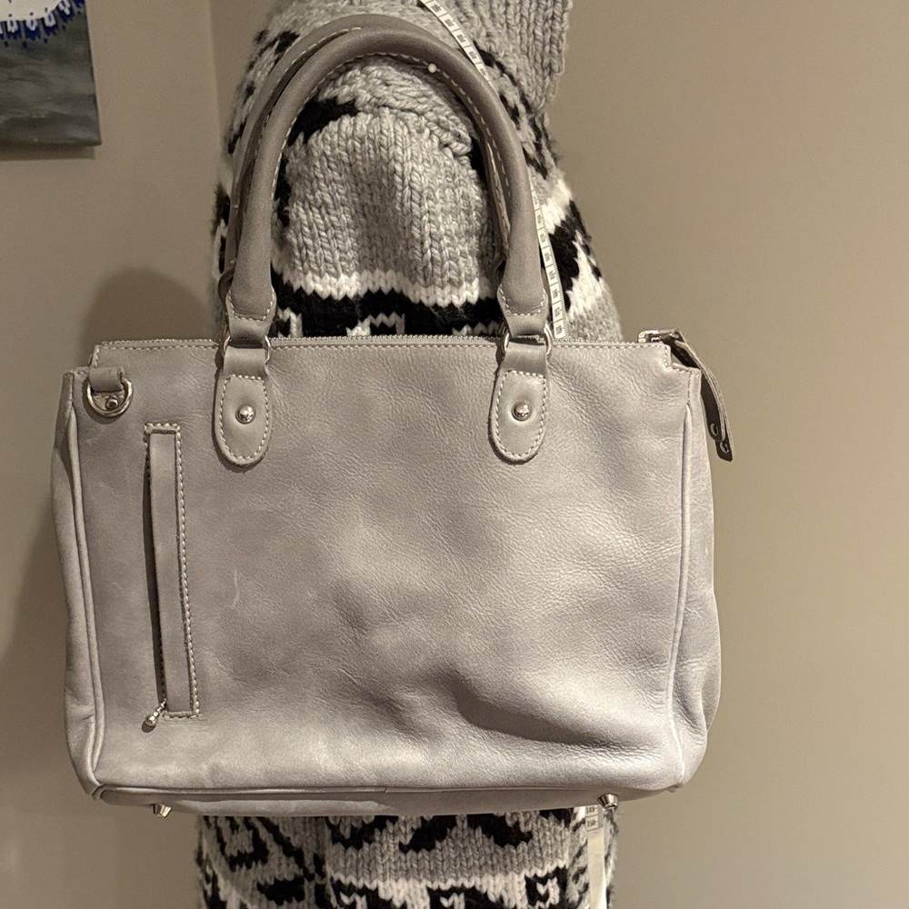 Roots Light Gray Satchel Bag